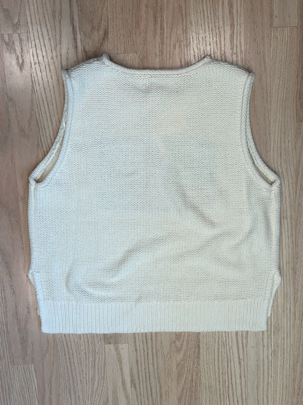 NWT Lucky Brand Cream Knit American flag Sweater vest- L - Picture 2 of 8